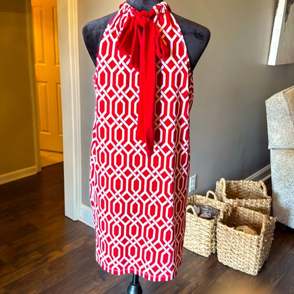 Mud Pie Burgundy Jigsaw Dress Size Medium - Picture 3 of 9